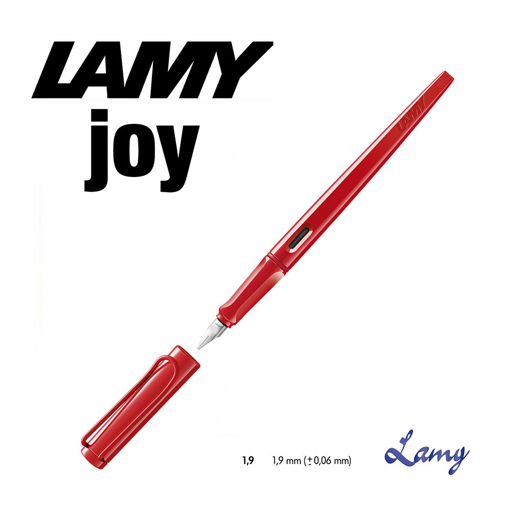 Lamy Joy 015 Calligraphy Shiny Strawberry Fountain Pen - 1.9mm Nib