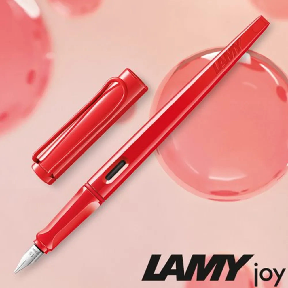 Lamy Joy 015 Calligraphy Shiny Strawberry Fountain Pen - Stainless Steel Nib