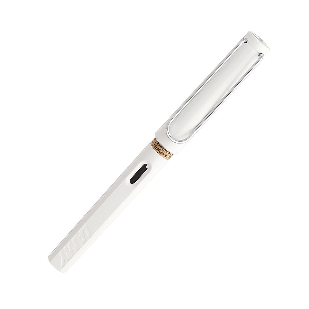 Lamy Safari 019 White with Metal Clip Fountain Pen - Medium Nib