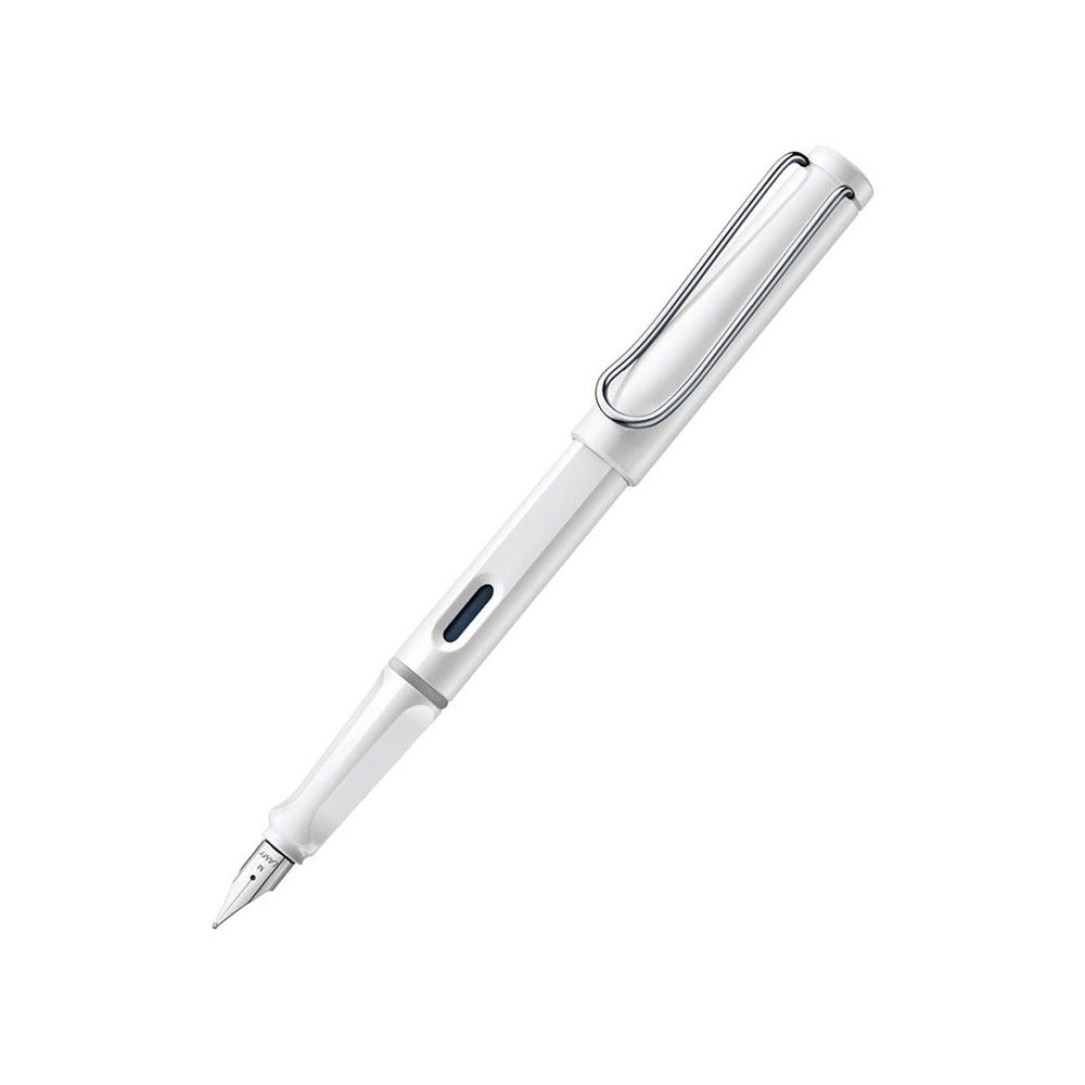 Lamy Safari 019 White with Metal Clip Fountain Pen - Medium Nib