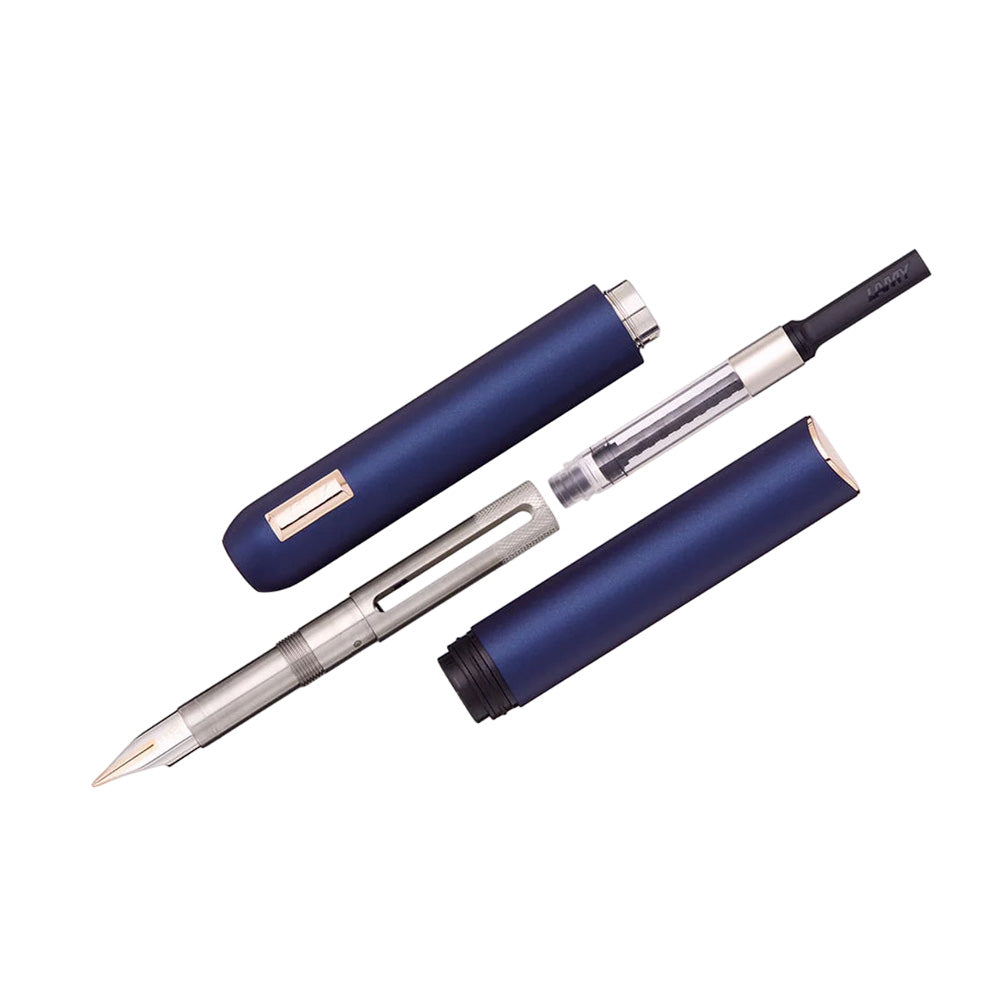Lamy Dialog 081 CC Blue Lacquer Finish Fountain Pen - 14Kt bi-colour Gold Broad Nib