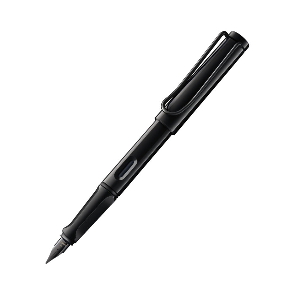 Lamy Safari 0B1 All Black Multicolor Ring Set PVD Fountain Pen (Special Edition) - Extra Fine Nib