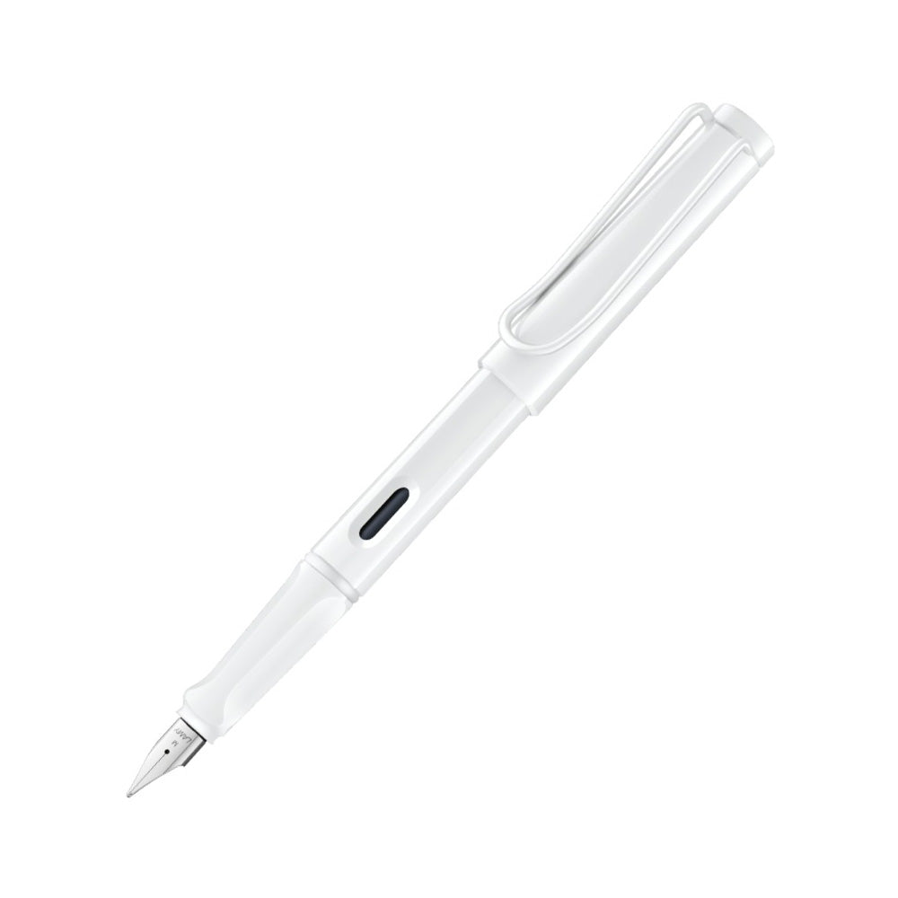 Lamy Safari 0B1 All White Multicolor Ring Set PVD Fountain Pen (Special Edition) - Fine Nib