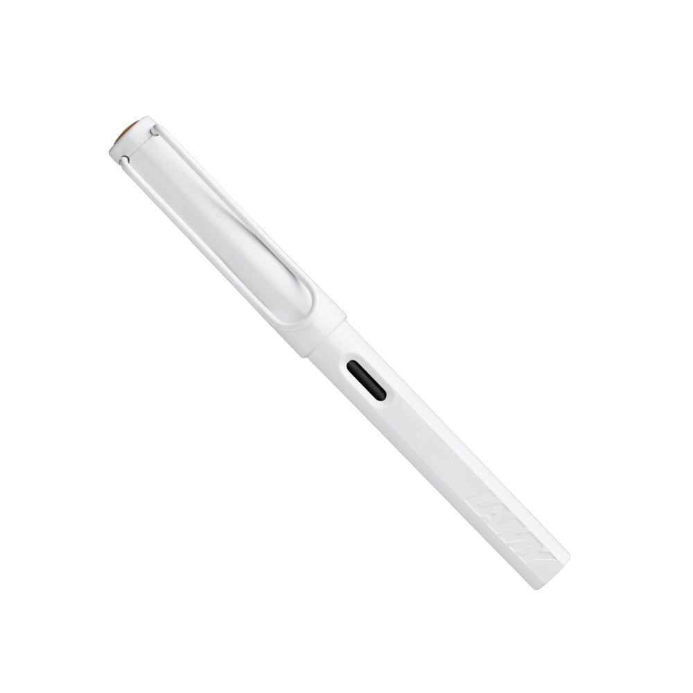 Lamy Safari 0B1 All White Multicolor Ring Set PVD Fountain Pen (Special Edition) - Fine Nib
