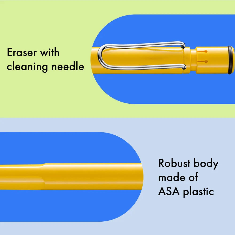 Lamy Safari 118 Shiny Yellow with Metal Clip 0.5mm Mechanical Pencil
