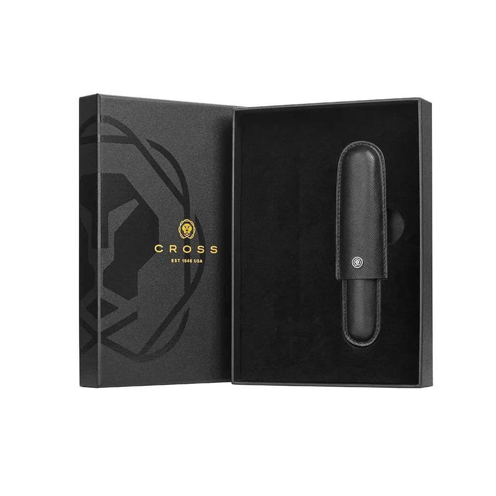 Cross Black Leather Cigar Style Single Pen Case