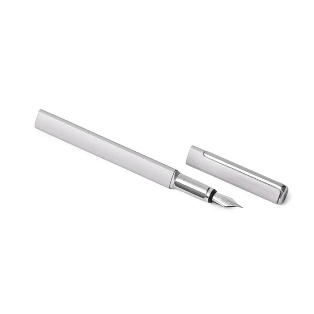 Pininfarina One Silver Retractable Chrome Trim Fountain Pen- Medium Nib