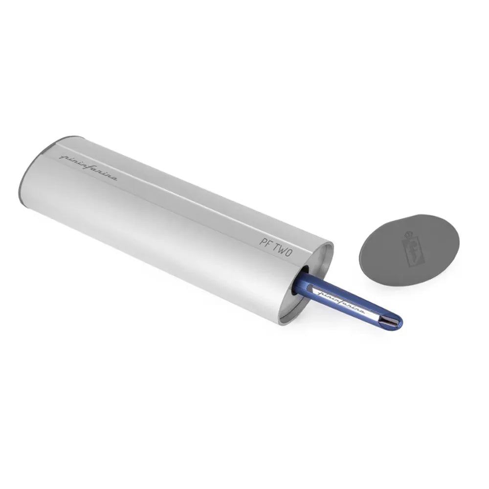 Pininfarina Two Blue Ballpoint Pen Chrome Trim with Twist Mechanism.