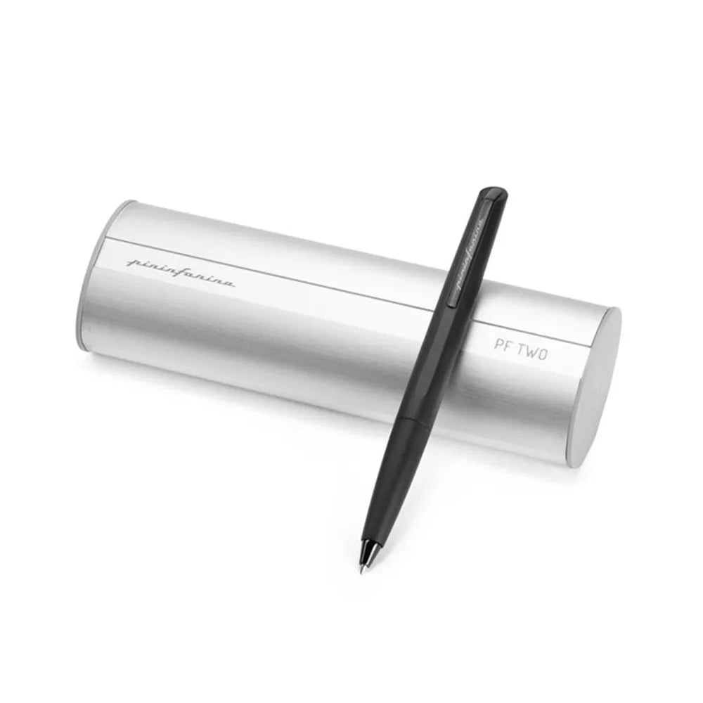 Pininfarina PF Two Black Aluminum Retractable Tip with Black Trim Ballpoint Pen