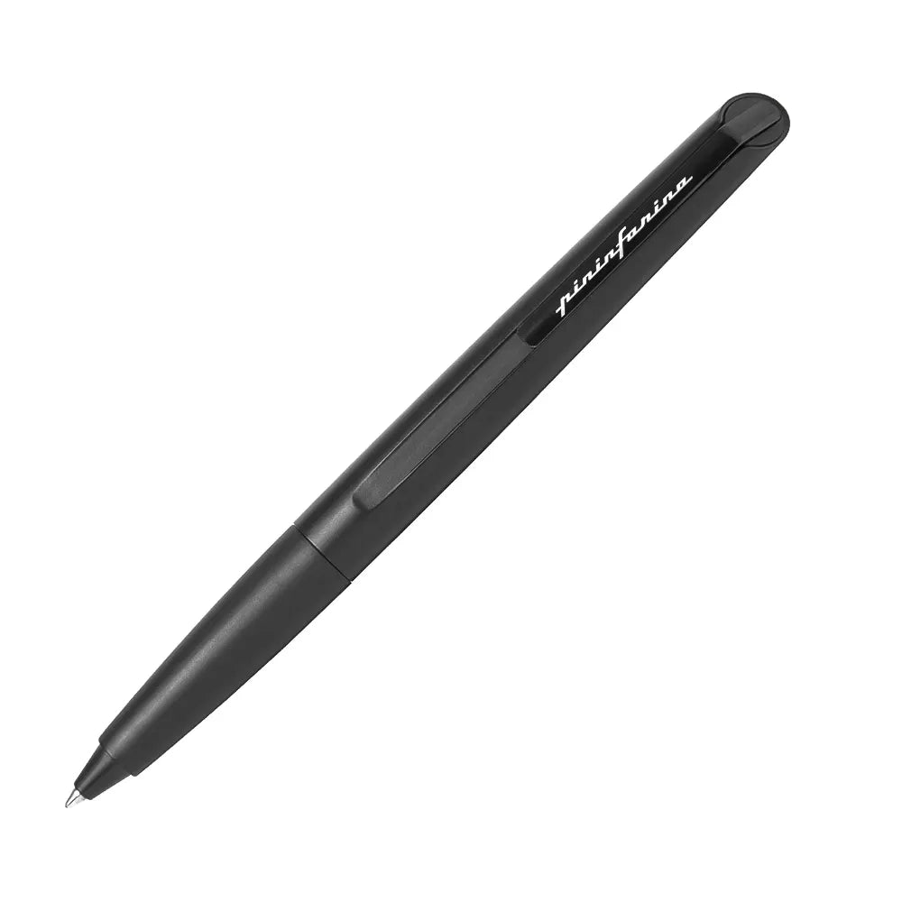 Pininfarina Two Black Ballpoint Pen Black Trim with Twist Mechanism.