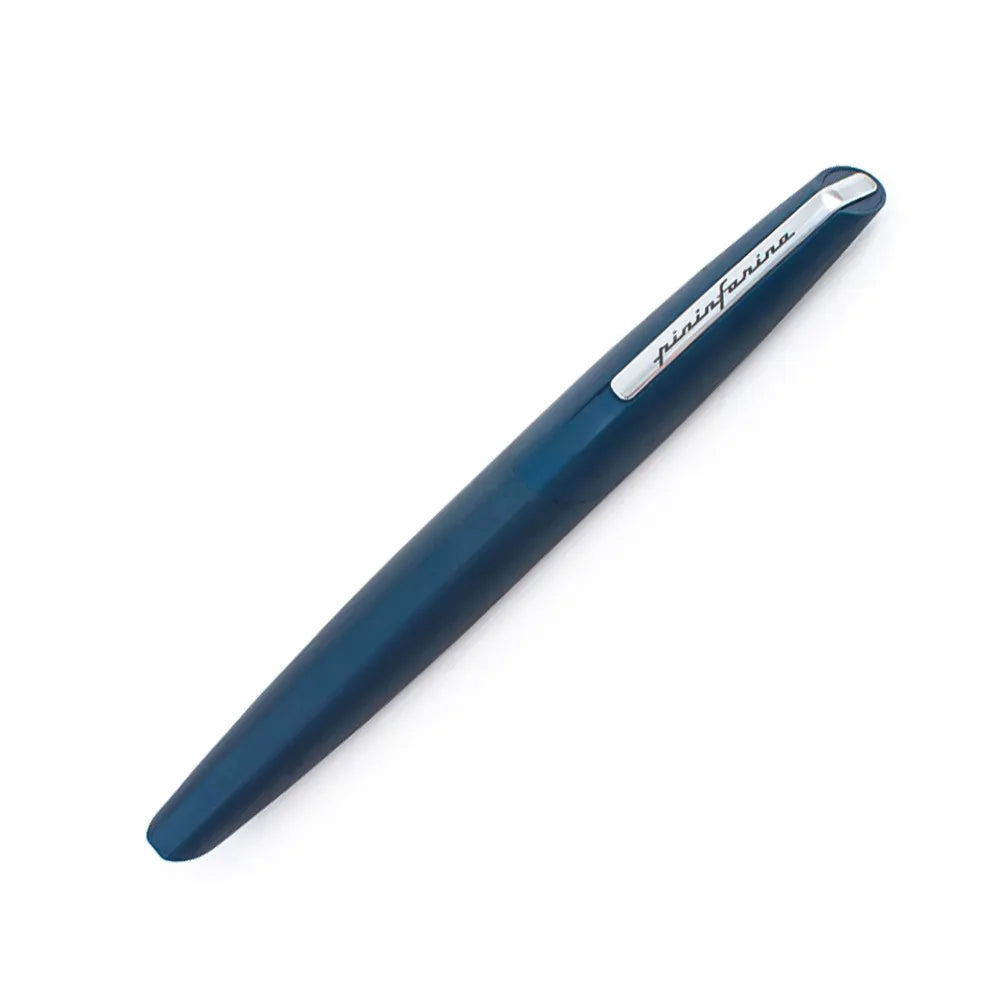 Pininfarina Two Dark Blue Fountain Pen with Chrome Trim- Broad Nib