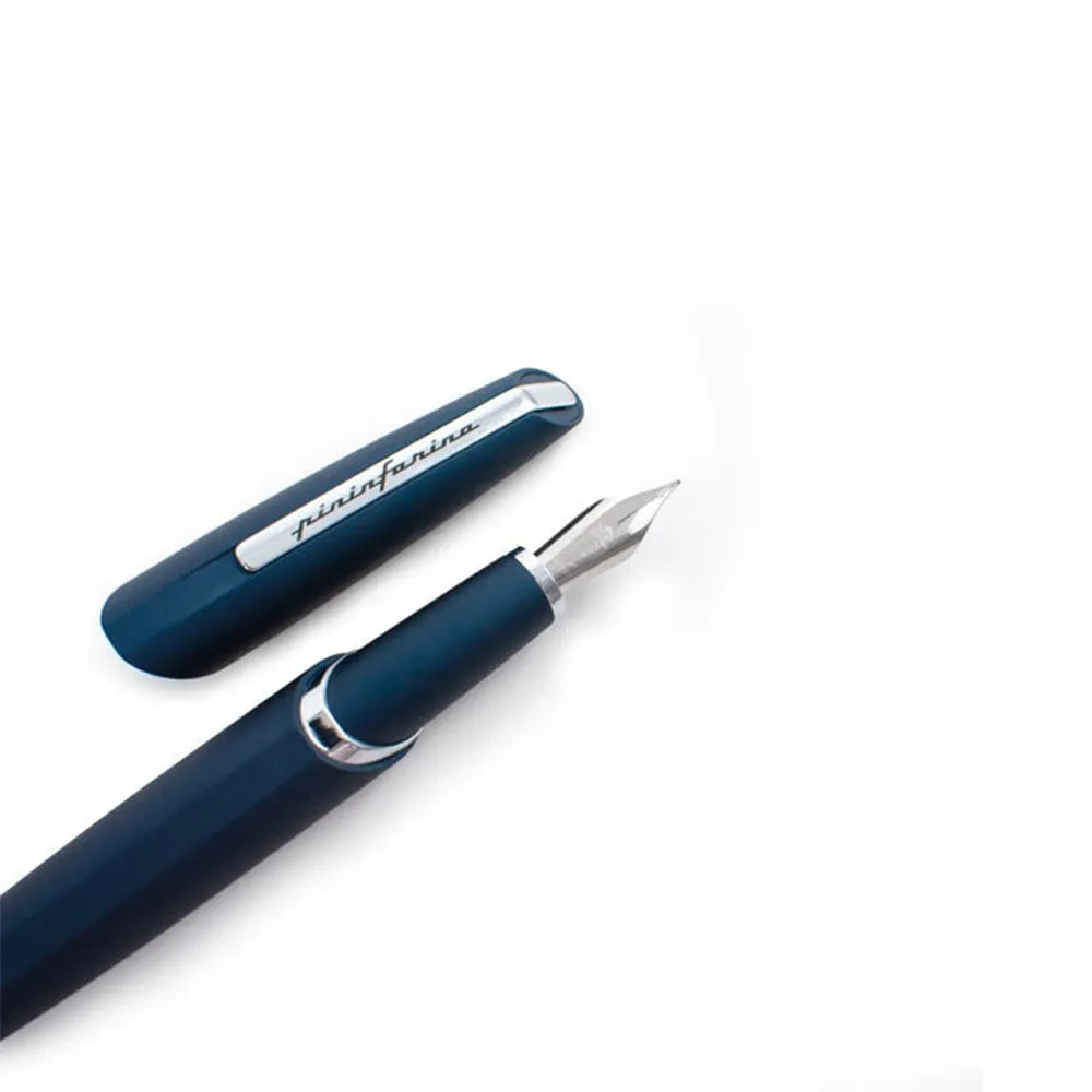 Pininfarina PF Two Dark Blue Aluminum with Chrome Trims Fountain Pen - Stainless Steel Nib
