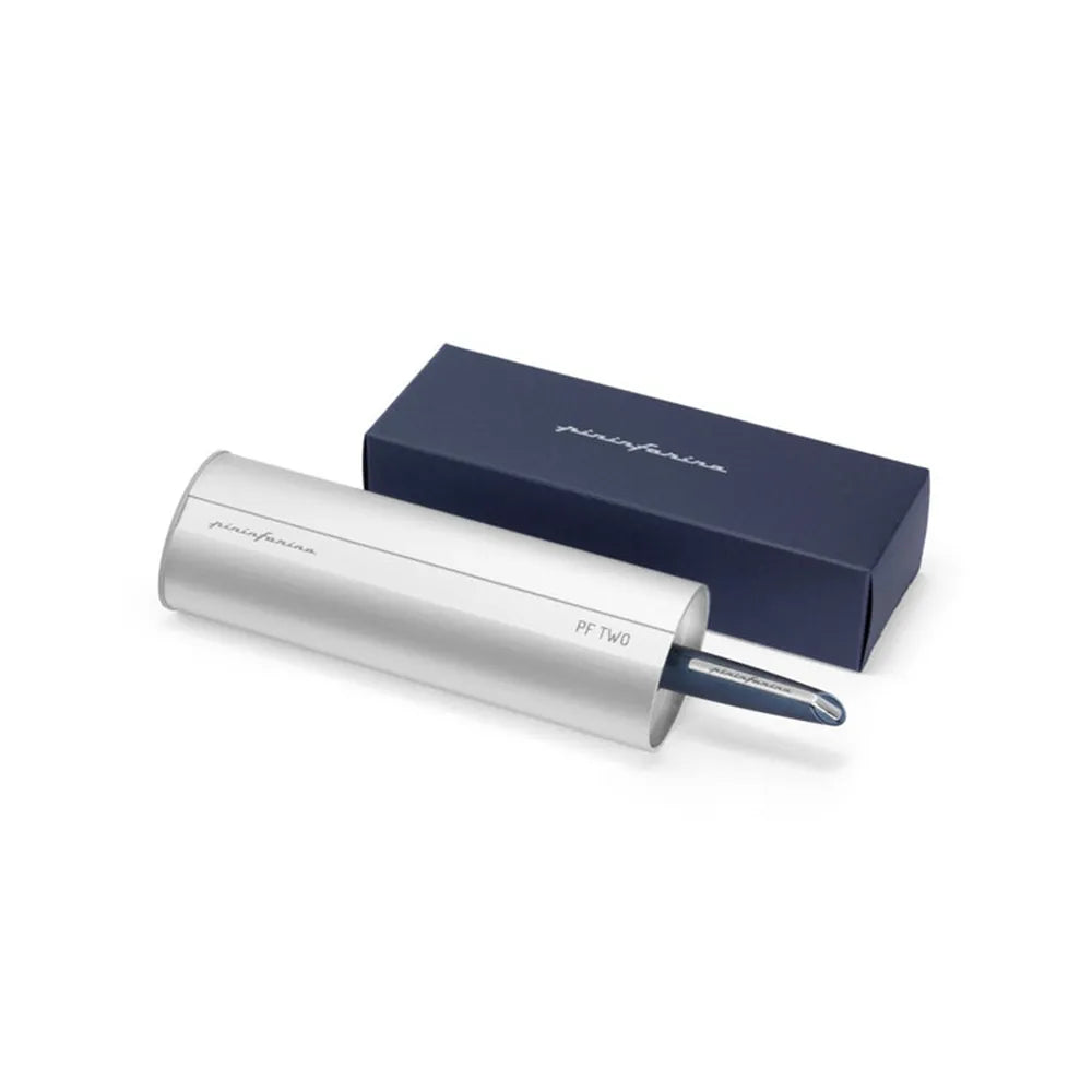 Pininfarina PF Two Dark Blue Aluminum with Chrome Trims Fountain Pen - Stainless Steel Nib