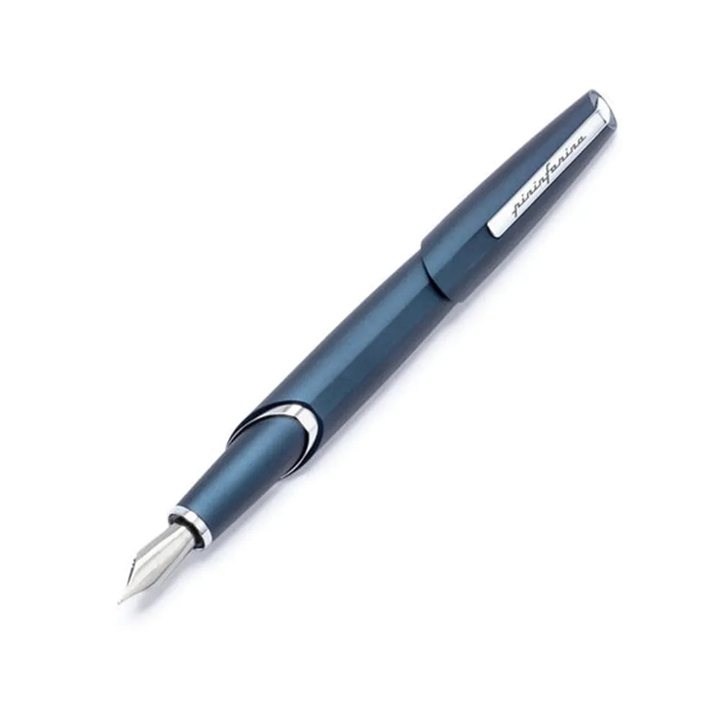 Pininfarina PF Two Dark Blue Aluminum with Chrome Trims Fountain Pen - Stainless Steel Nib
