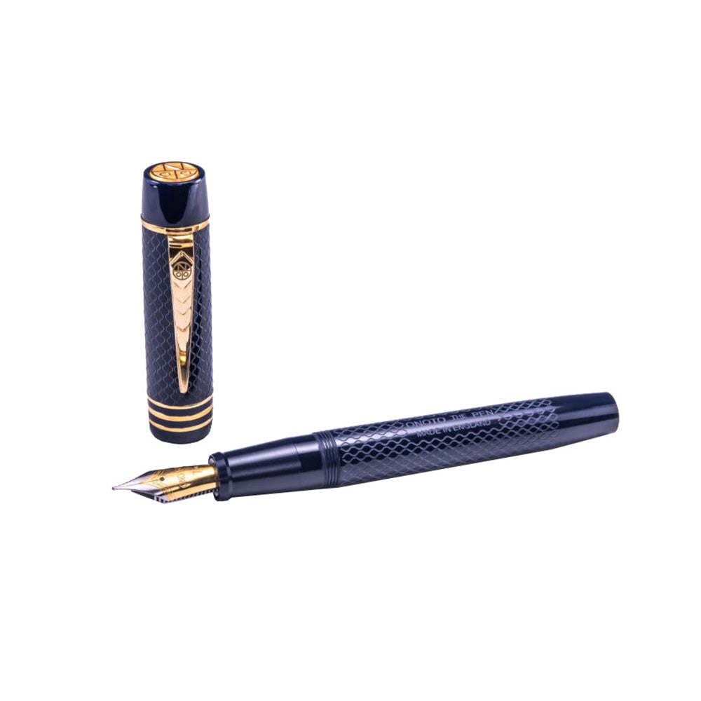 Onoto Magna Classic Blue Acrylic with Gold-Plated Trim Fountain Pen - Medium Nib