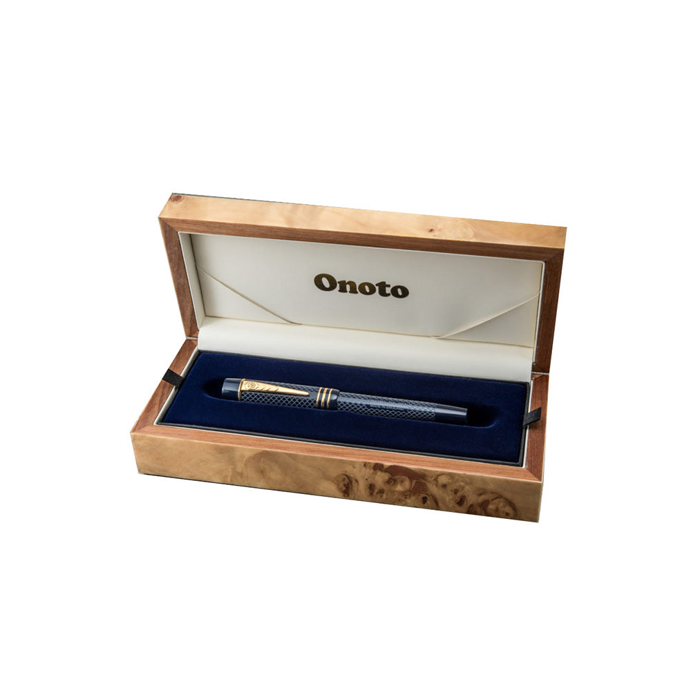 Onoto Magna Classic Blue Acrylic with Gold-Plated Trim Fountain Pen - Medium Nib
