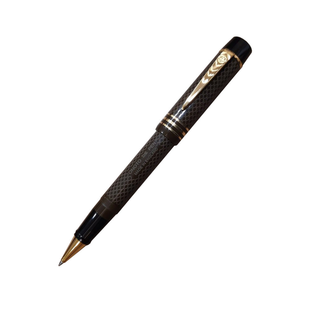 Onoto Magna Classic Havana Brown & Gold Fittings with Chasing Rollerball Pen
