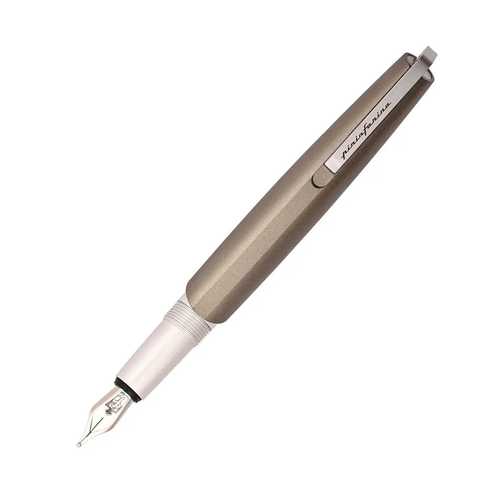 The Pininfarina PF GO Fountain Titanium combines refined design with writing performance in a sleek, contemporary fountain pen. Crafted from anodized aluminum and equipped with a&nbsp;stainless steel nib with iridium tip, it delivers a smooth and precise writing experience. Available in four nib sizes (EF, F, M, B), it adapts to every writing style. A timeless icon for those who seek beauty, practicality, and Pininfarina-quality craftsmanship.