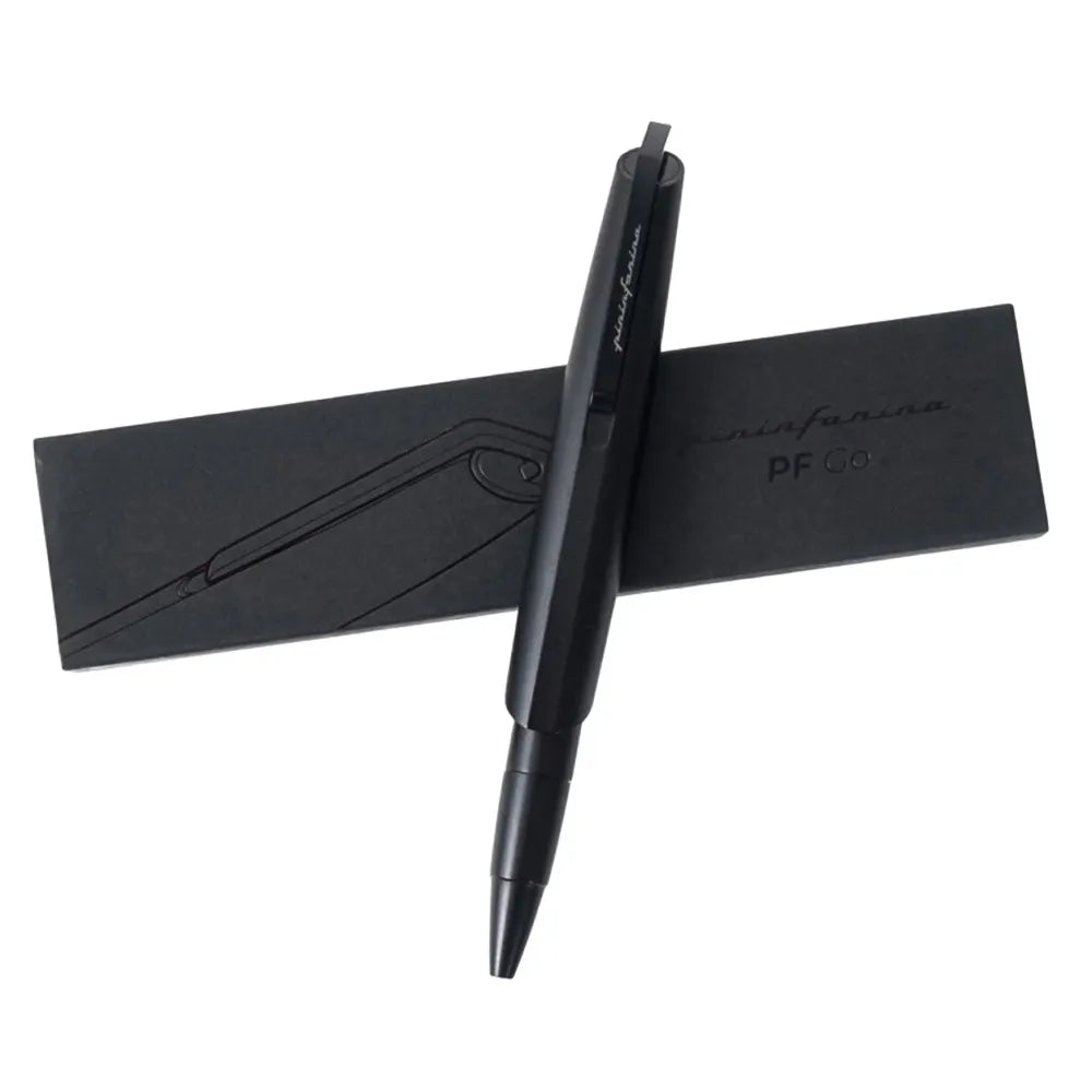 Pininfarina PF Go Black Ballpoint Pen With Black PVD Trim in Twist Mechanism.