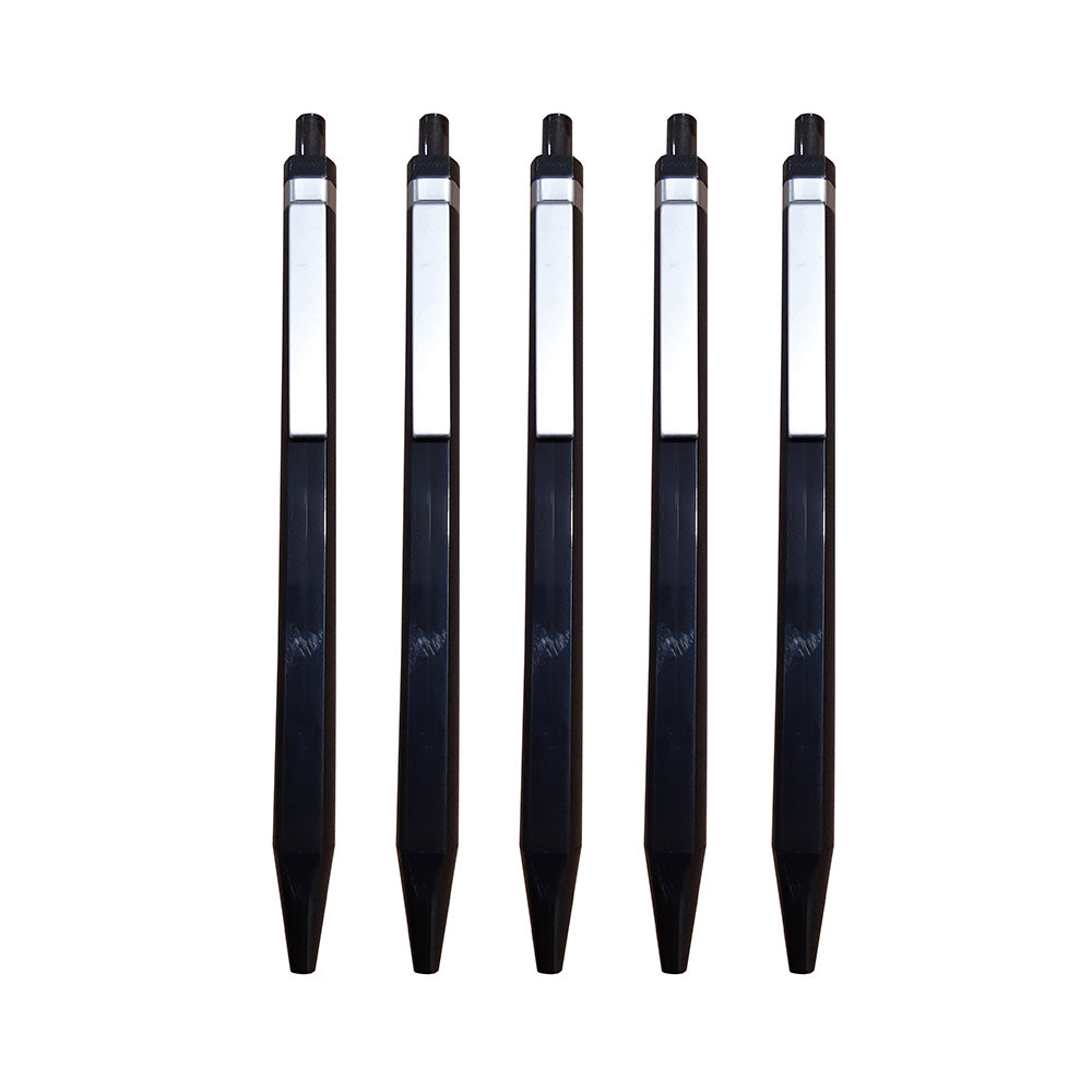 Premec Radical Metal Clip Gel Pen - Black (Pack of 5)