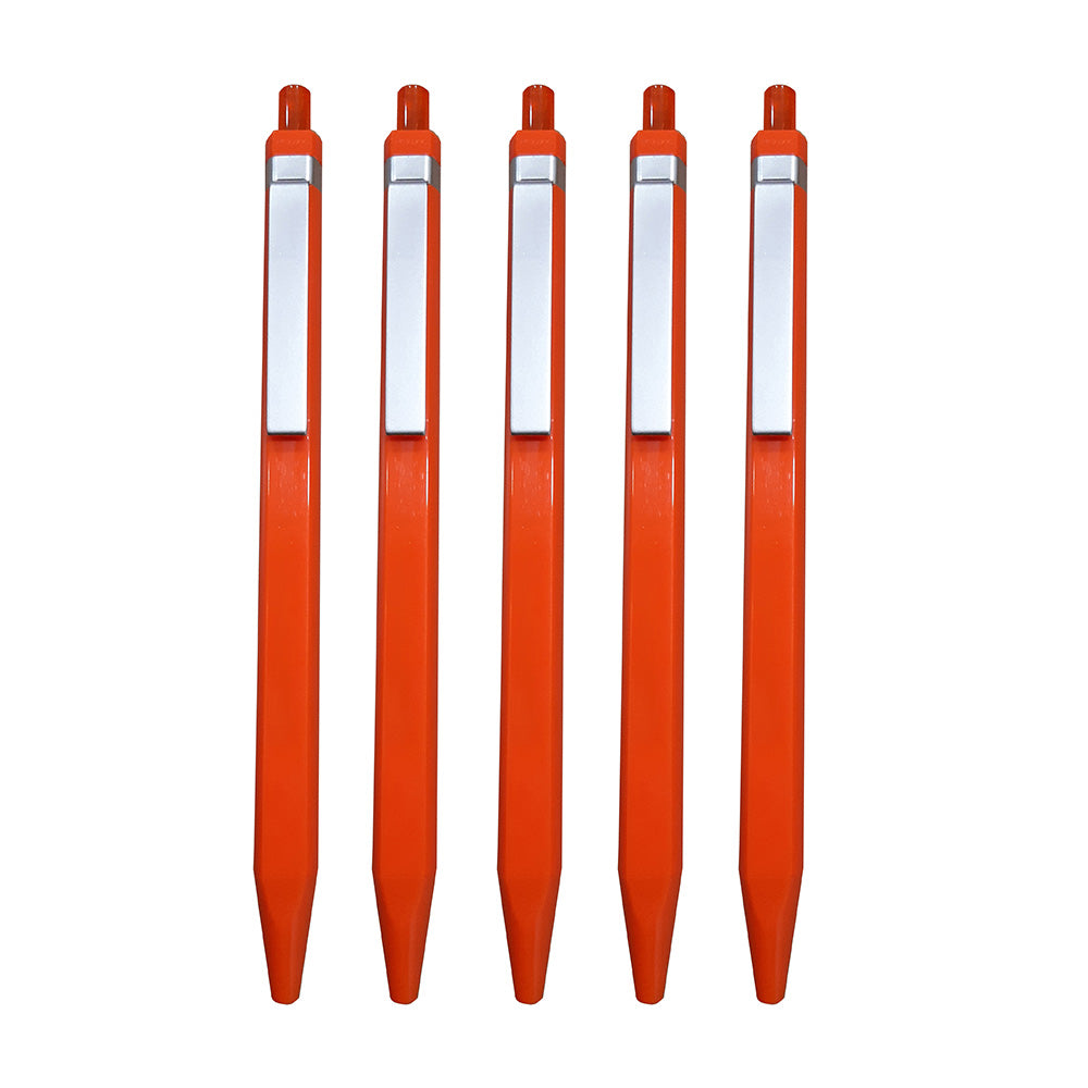 Premec Radical Metal Clip Gel Pen - Orange (Pack of 5)