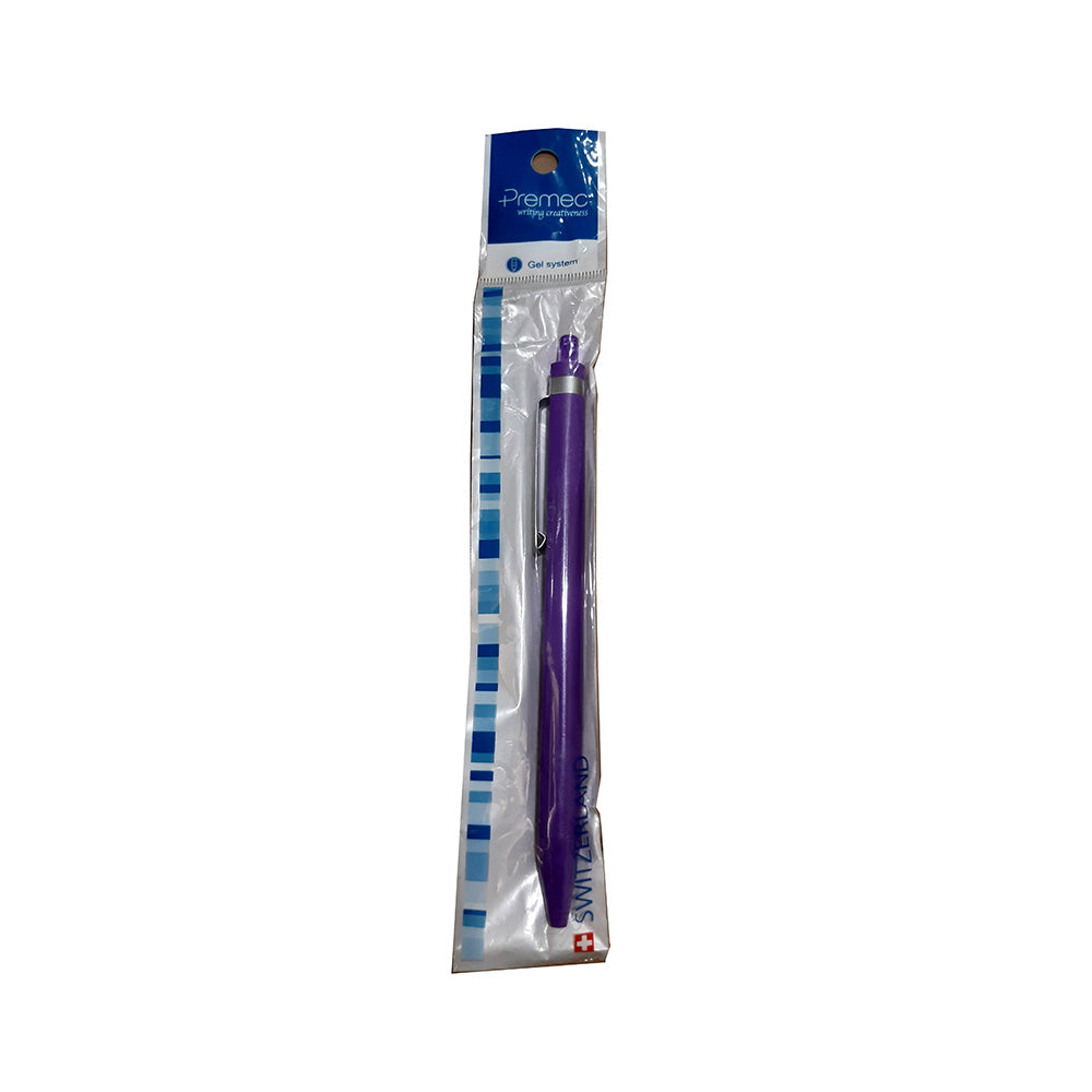 Premec Radical Metal Clip Gel Pen - Purple (Pack of 5)