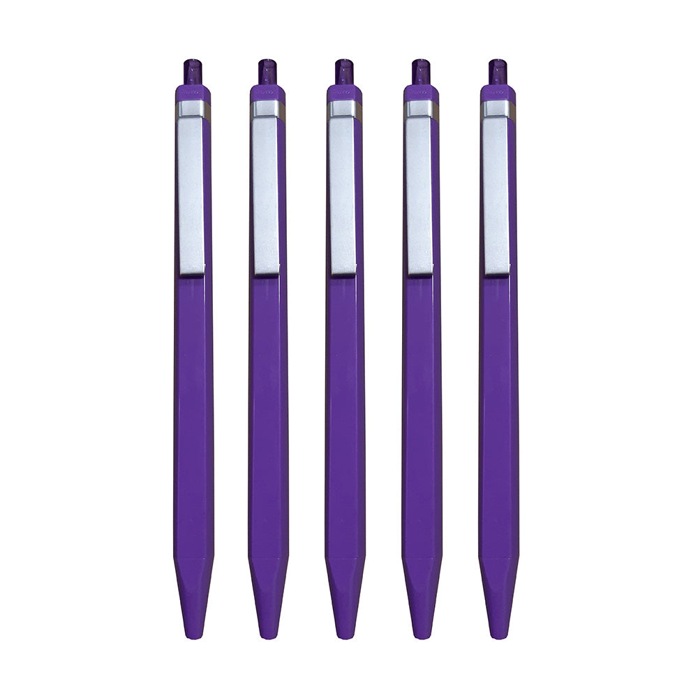 Premec Radical Metal Clip Gel Pen - Purple (Pack of 5)
