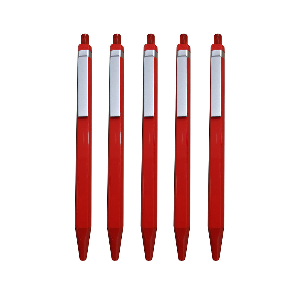 Premec Radical Metal Clip Gel Pen - Red (Pack of 5)