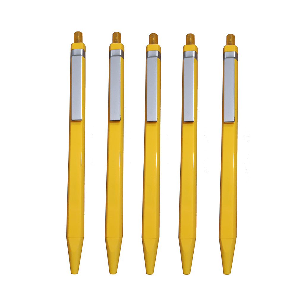 Premec Radical Metal Clip Gel Pen - Yellow (Pack of 5)