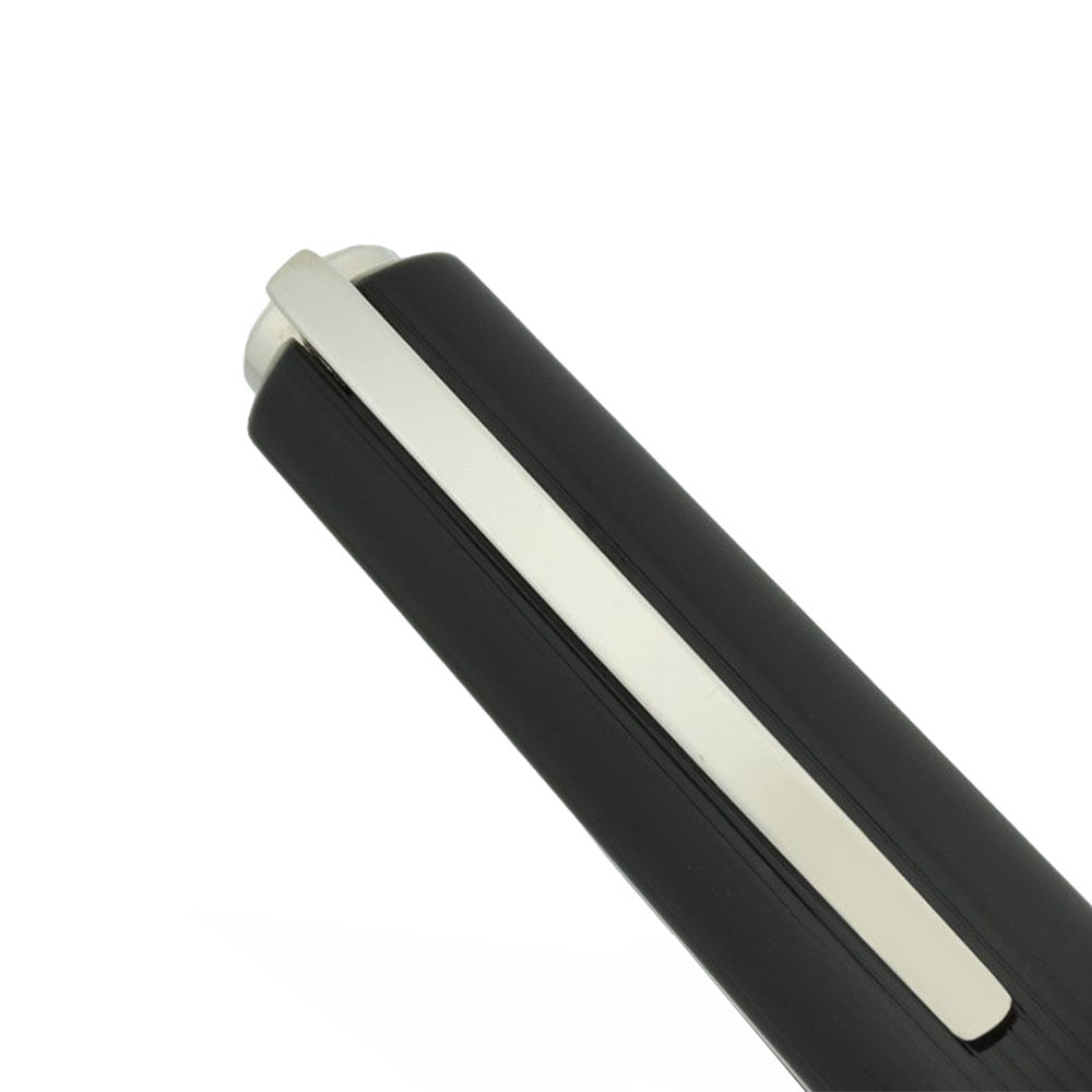 Visconti Opera Guilloche Black Acrylic Resin with Rhodium-Plated Trim Fountain Pen - 14Kt Rhodium-Plated Gold Nib