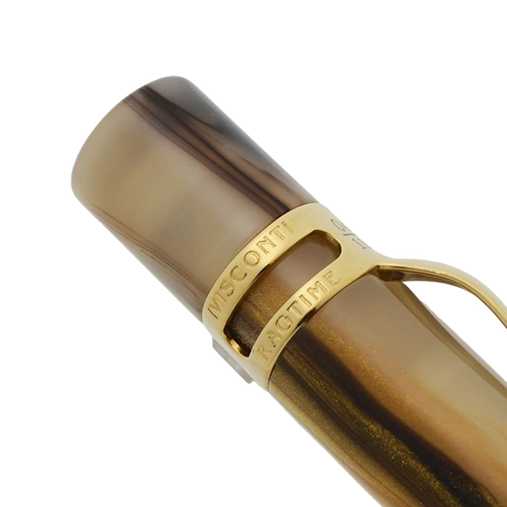 Visconti Ragtime Limited Edition 20th Anniversary Honey and Brown GT Fountain Pen - 14Kt Gold Medium Nib