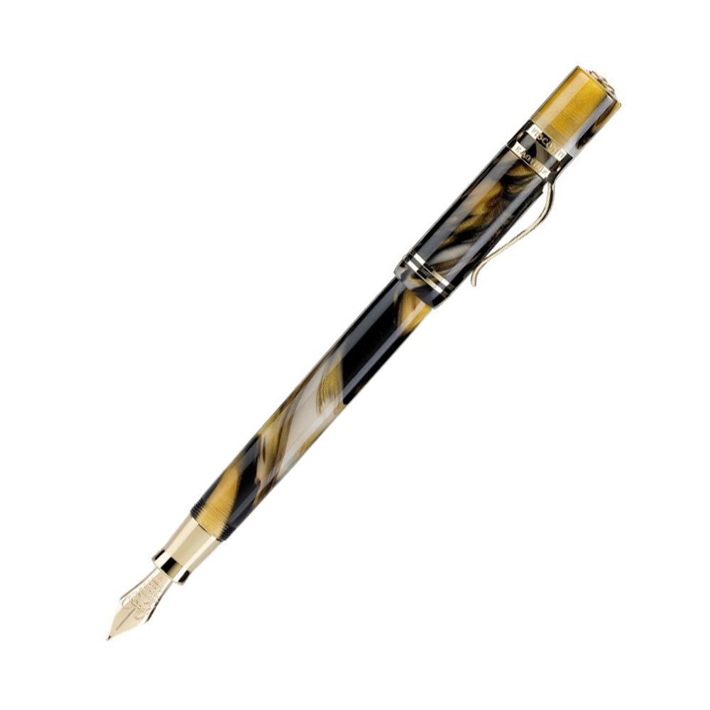 Visconti Ragtime Limited Edition 20th Anniversary Honey and Brown GT Fountain Pen - 14Kt Gold Medium Nib