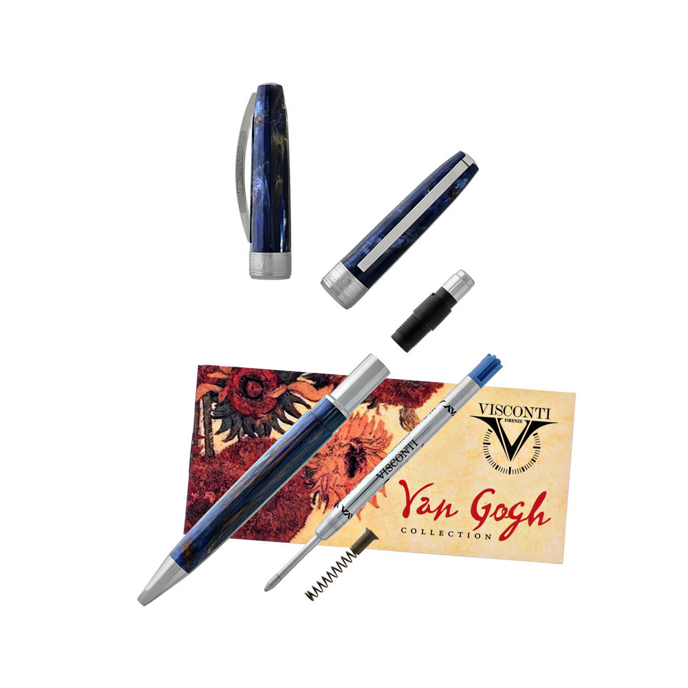 Visconti Van Gogh Starry Night (Blue) Resin with Palladium-Plated Trim Ballpoint Pen