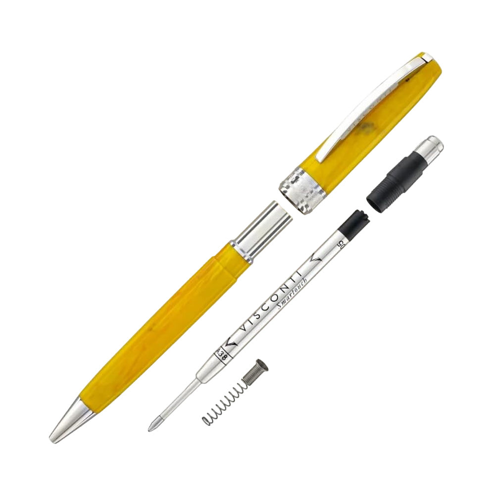 Each Van Gogh pen is matched to a painting of the great impressionist painter. We have reinterpreted the oil colours, textures and emotions of the great Dutch artist’s paintings through the use of natural resin. All the metal parts of the pen are made in brass and then palladium plated. Van Gogh collection is inspired from his paintings Colour: Sunflower Trim : Palladium-Plated Trim Material: Swirling Yellows Acrylic resin Filling: Refill A38 Closure type: "twist" mechanism Country of Origin : Italy