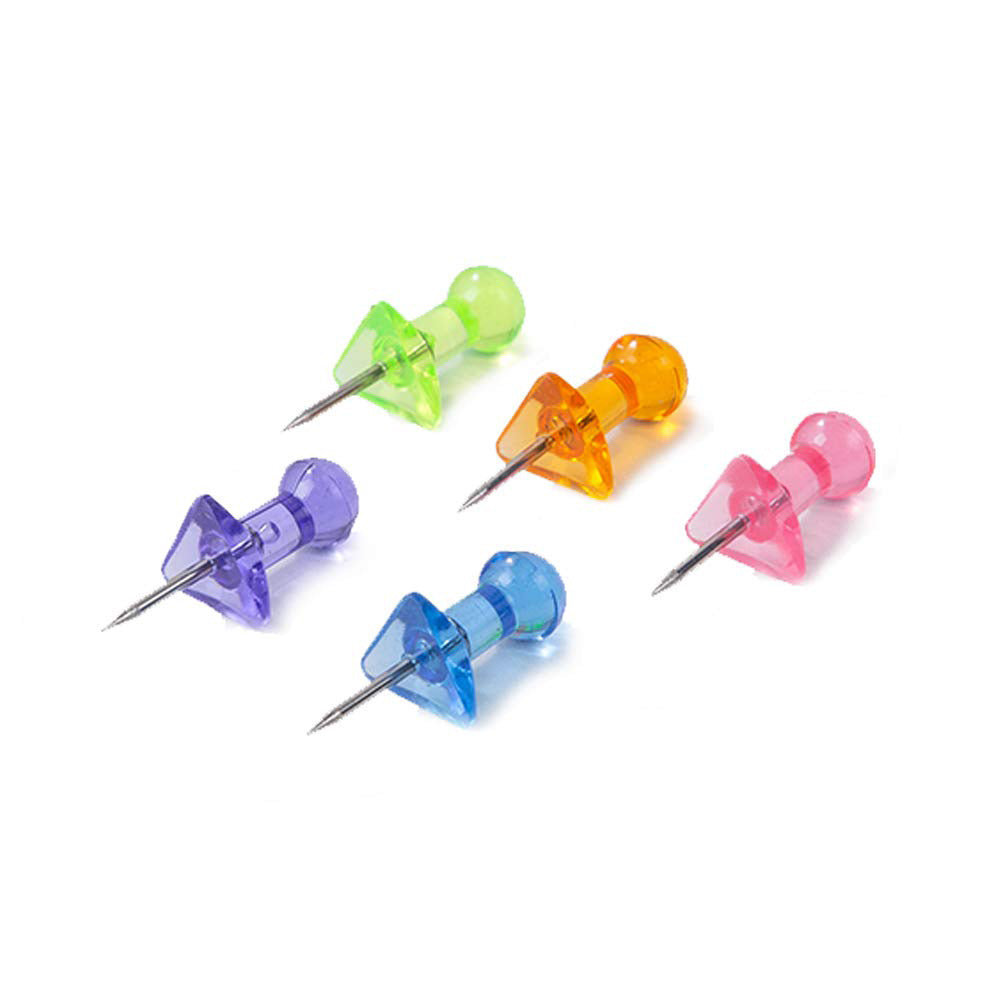 Deli W0030 Transparent Push Pin (Assorted) - Pack of 2