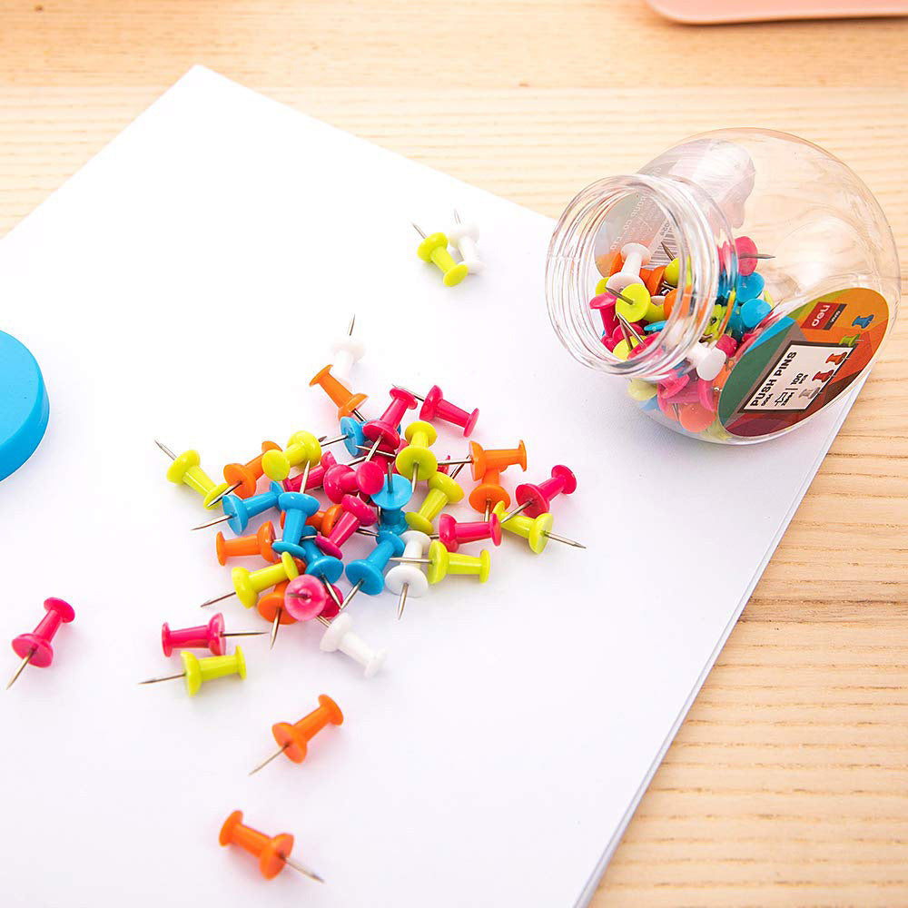 Deli W0054 Multicolour Push Pins (Assorted) - Pack of 2