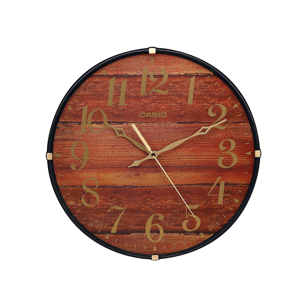 CASIO IQ-81-5BDF - WCL74 Case material: Resin, Wooden printed dial, Seamlessly smooth second hand movement, Key Features, Colour : Brown, Wooden printed dial, Shape: Round, Mechanism: Quartz Wooden printed dial Seamlessly smooth second hand movement Case / bezel material: Resin Smooth second hand Accuracy: 20 seconds per month Approx. battery life: 12 months on LR6 Size of case / Total weight Size of case : 345x345x45mm Total weight : 870g