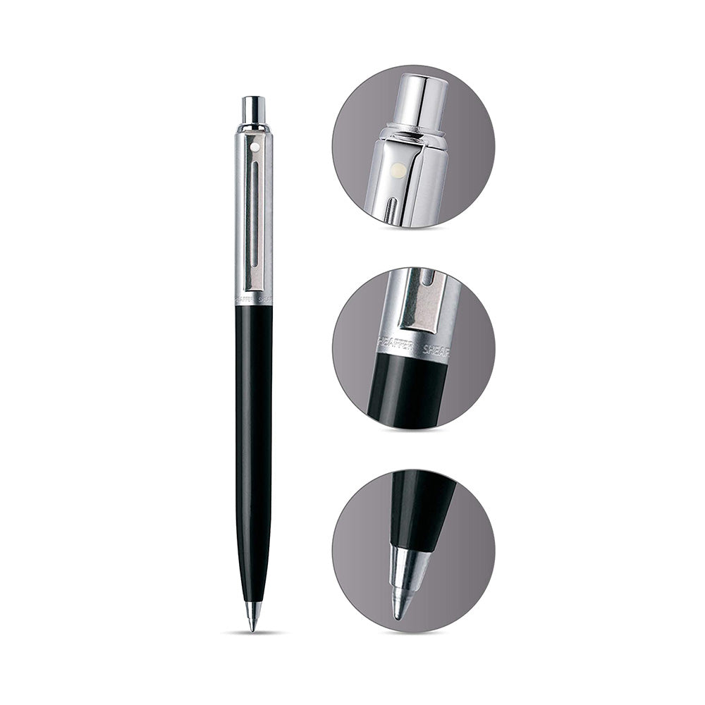 Sheaffer Sentinel 321 Black Barrel Brushed Chrome Cap CT Ballpoint Pen