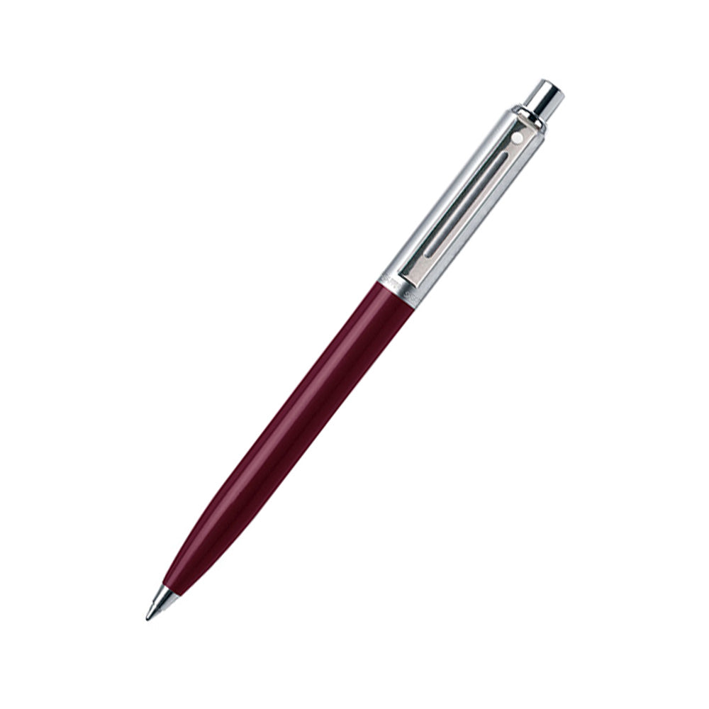 Sheaffer Sentinel A321 Brushed Chrome Cap and Burgundy Barrel Ballpoint Pen