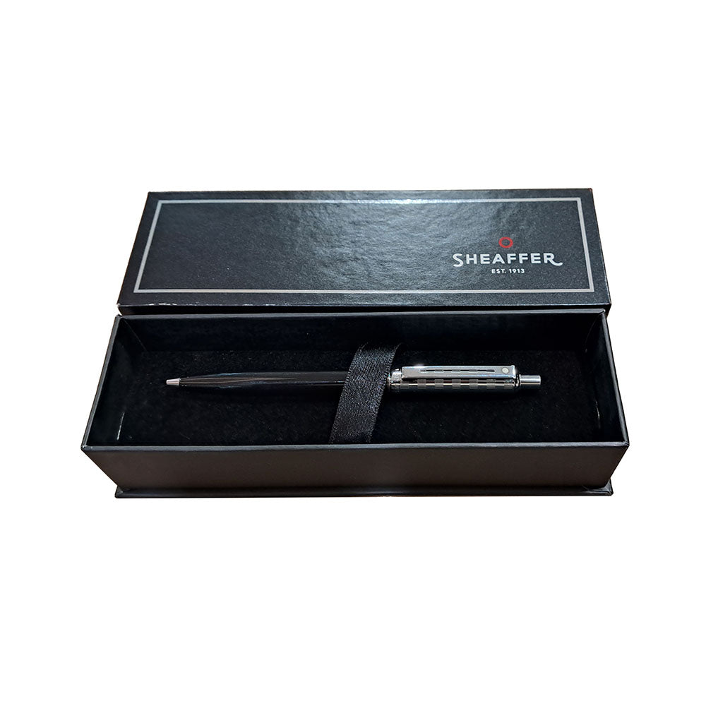 Sheaffer Sentinel Signature 9075 Glossy Black Engraved Chrome Plated Cap with CT Ball Pen