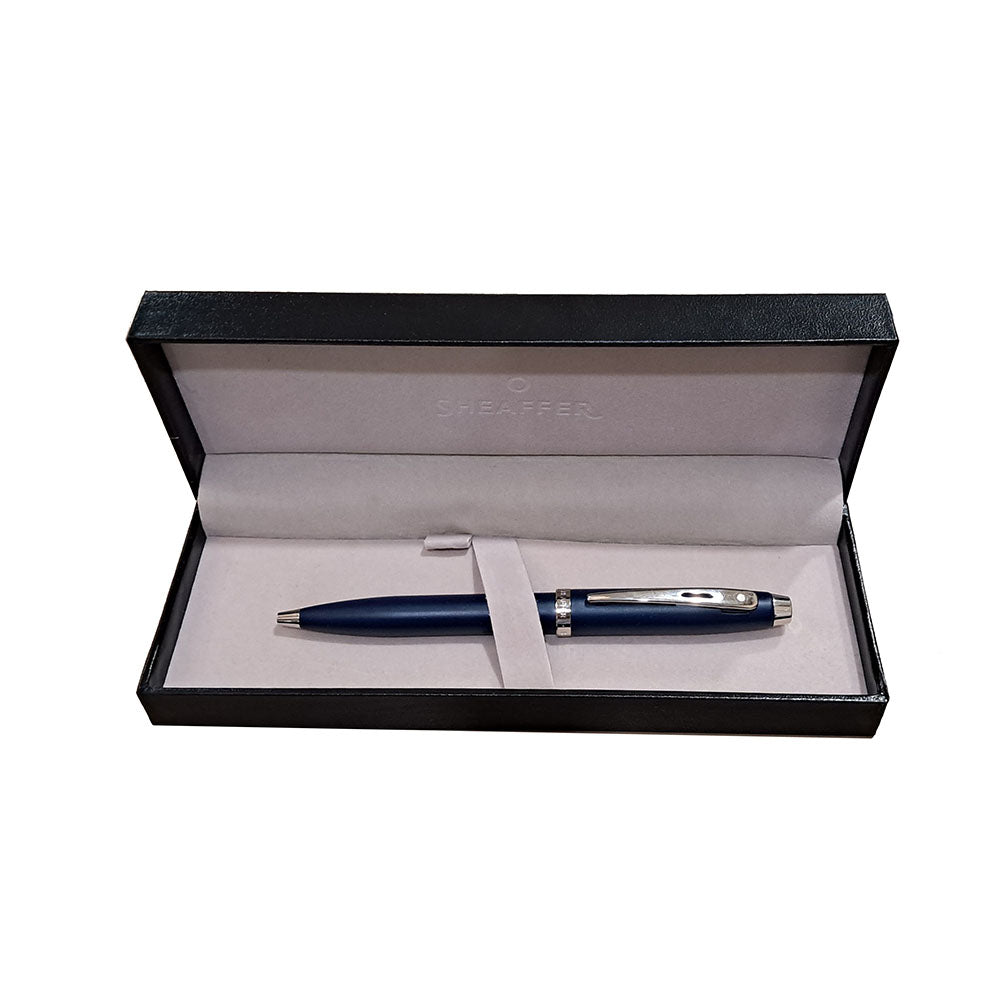 Sheaffer Gift 100 A9318 Matt Blue with Nickel Plate Trim Ball Pen