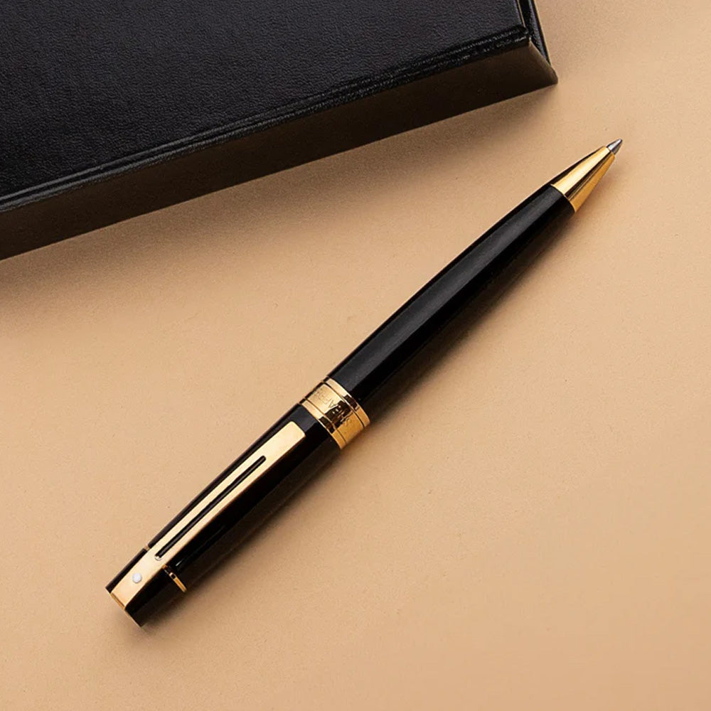 Sheaffer 300 9325 Glossy Black With Gold-tone Trim Ballpoint Pen