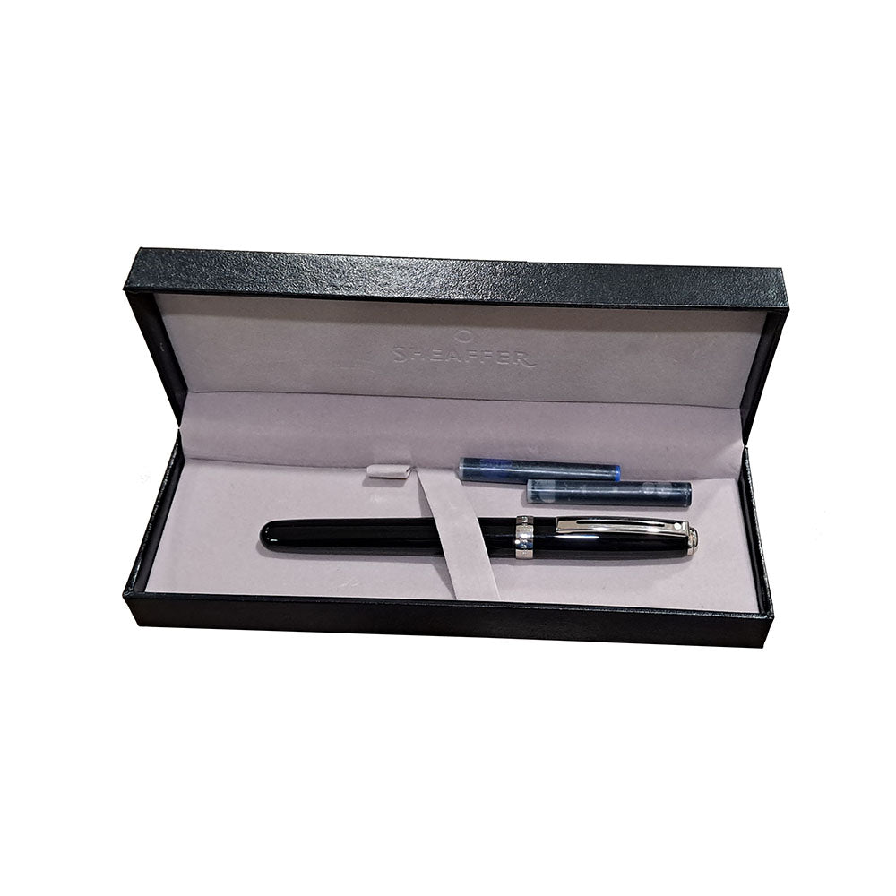 Sheaffer Prelude A373 Black Lacquer with Nickel Plated Trim Fountain Pen - Medium Nib