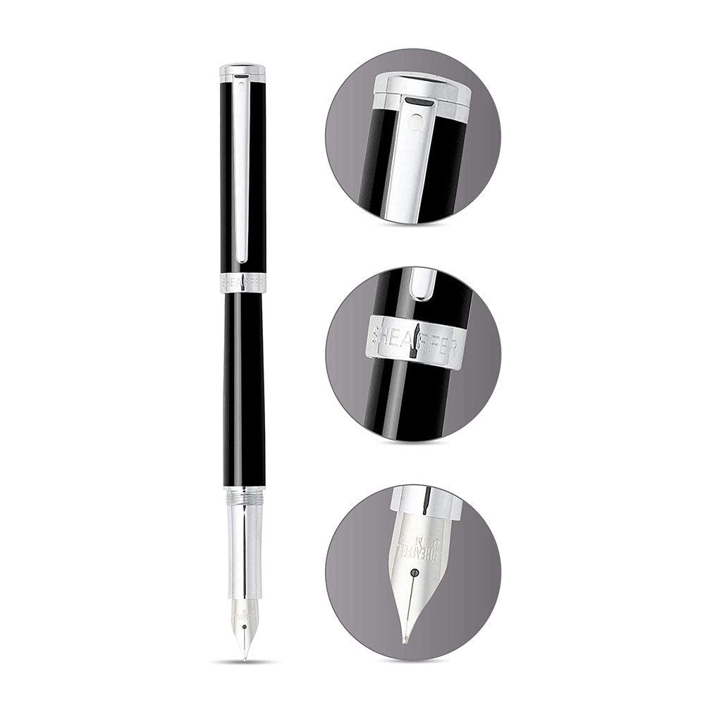 Sheaffer Intensity 9235 Onyx With Chrome-Plated Trim Fountain Pen – Medium Nib