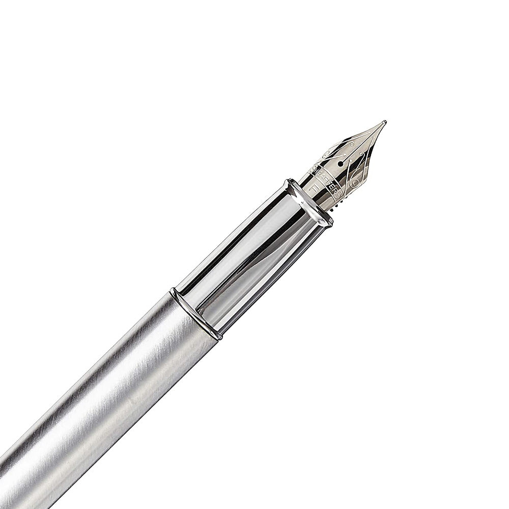 Sheaffer 100 Gift 9306 Brushed Chrome with Nickel Plate Trim Fountain Pen - Fine Nib