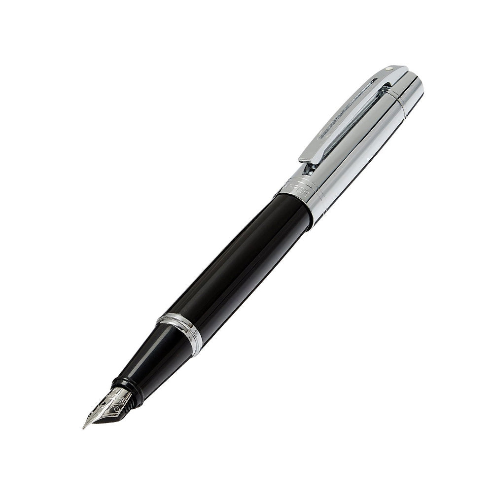 Sheaffer Gift 300 9314 Glossy Black Chrome Trim Fountain Pen - Fine Nib
