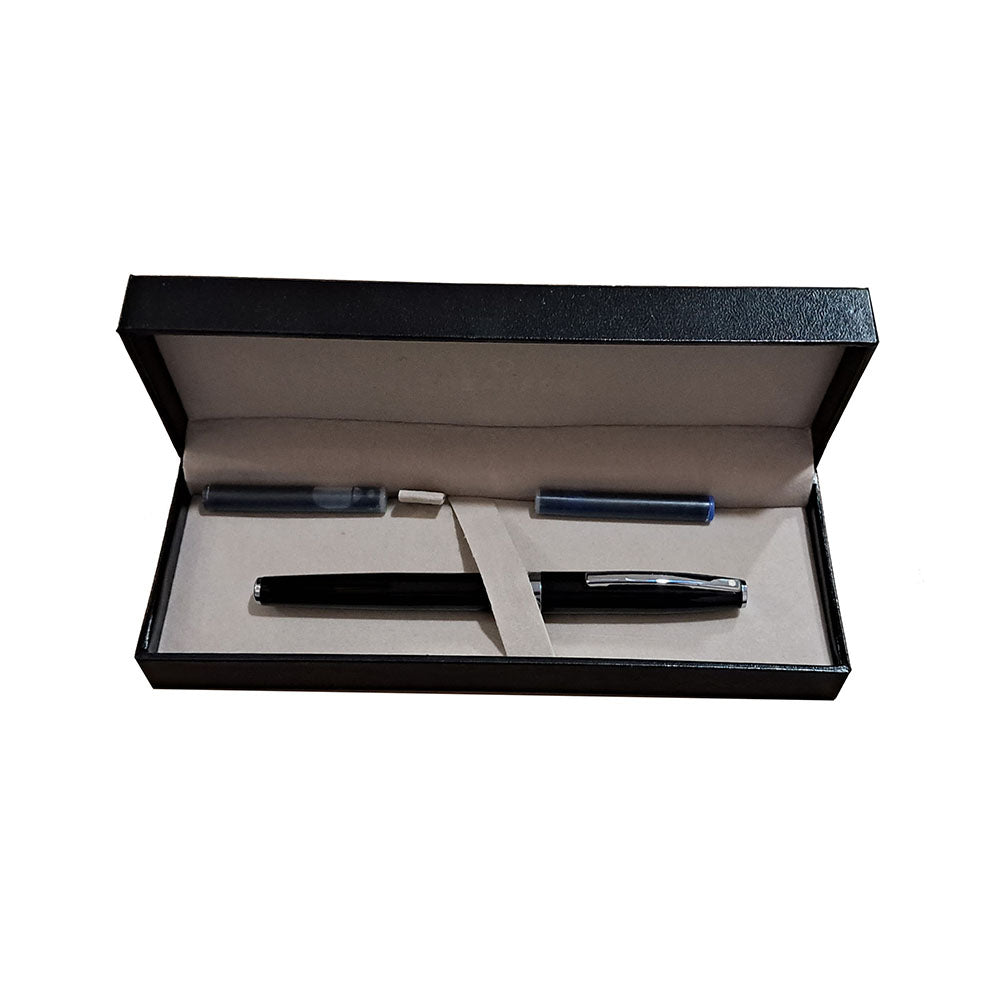 Sheaffer Sagaris 9470 Glossy Black with Chrome Trim Fountain Pen - Medium Nib