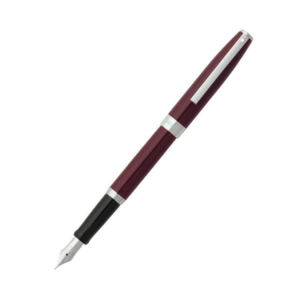 Sheaffer Sagaris A9476 Glossy Wine Red with Chrome Trim Fountain Pen - Medium Nib