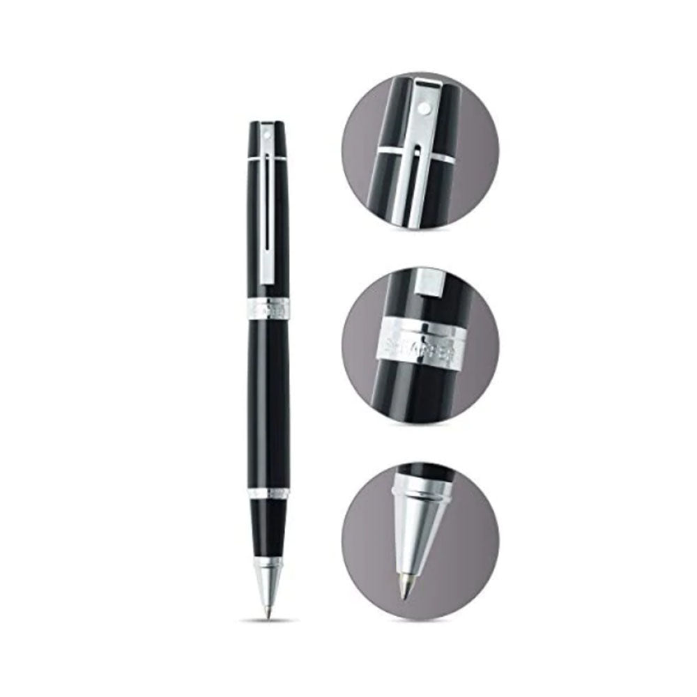 Sheaffer Gift 300 9312 Glossy Black Lacquer with Chrome-Plated Trim Rollerball Pen