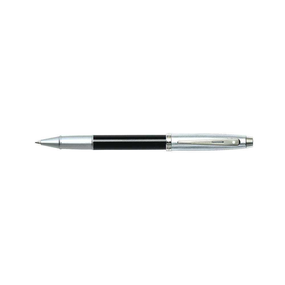 Sheaffer Gift 100 9313 Glossy Black Brushed Chrome With Nickel-Plated Trim Rollerball Pen